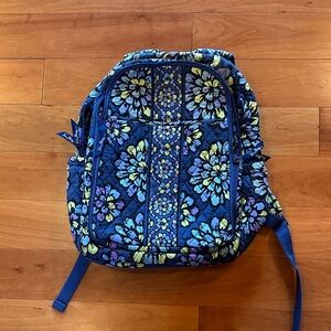 Vera Bradley Blue and Yellow Floral Diaper Bag Backpack